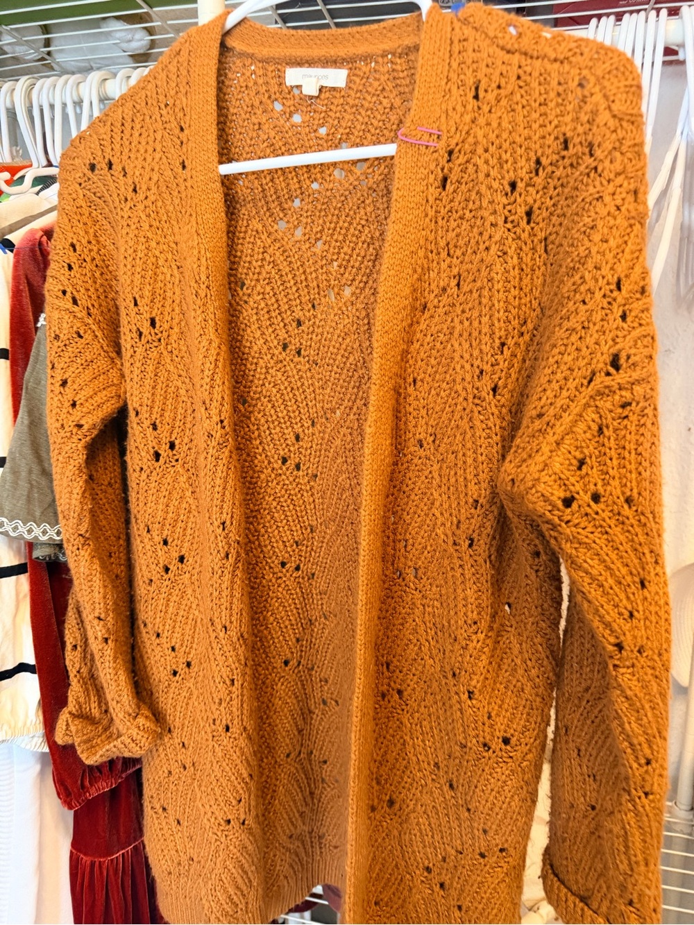 Maurices Open-Front Knit Cardigan - Mustard Orange